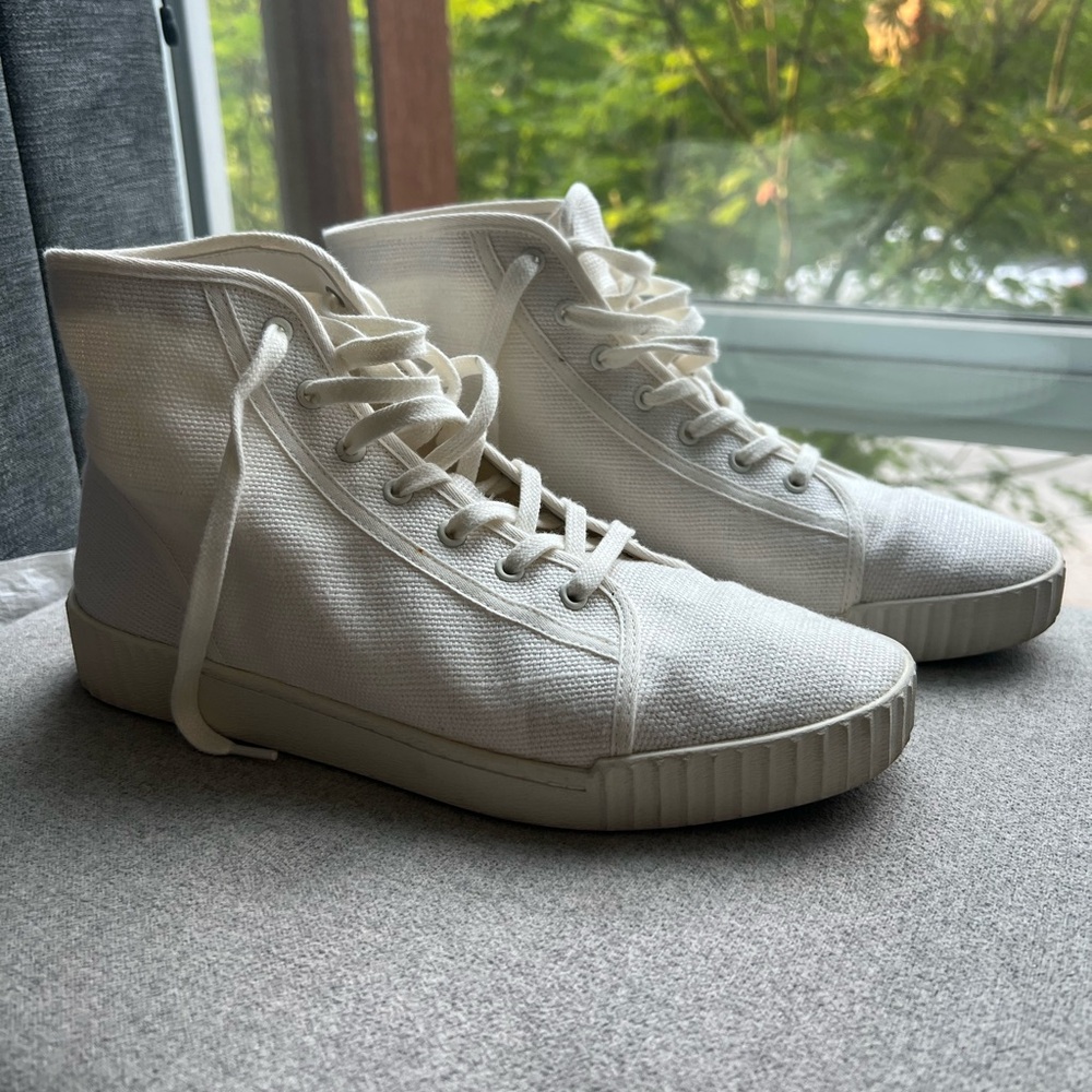 VINCE Classic White High-Top Sneakers